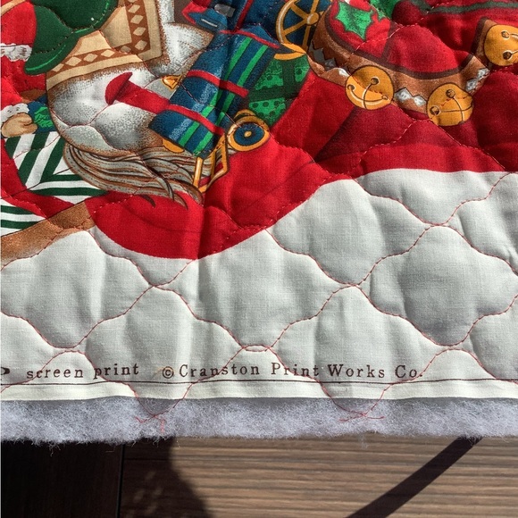 Vtg Jumbo Quilted Stocking Old World Antique Print NOS by Cranston Cut & Sew New - Picture 7 of 8